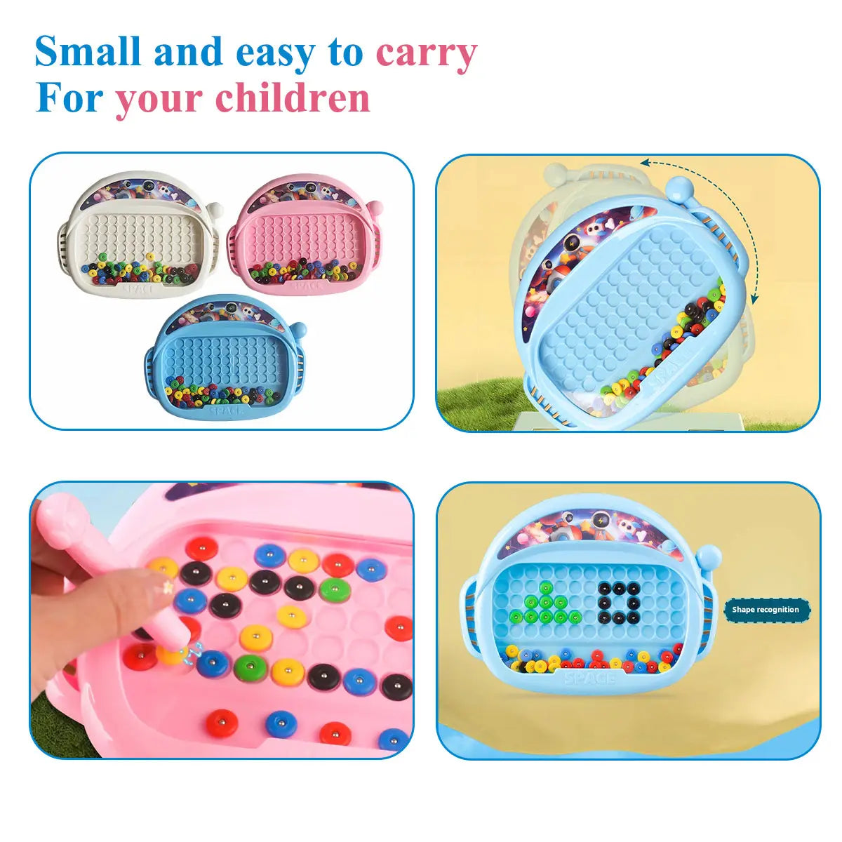 1 PCS Children’s Magnetic Doodle Board with Pen & Beads Drawing Toy for 3-8 Years Kids Educational Boy Girl Montessori