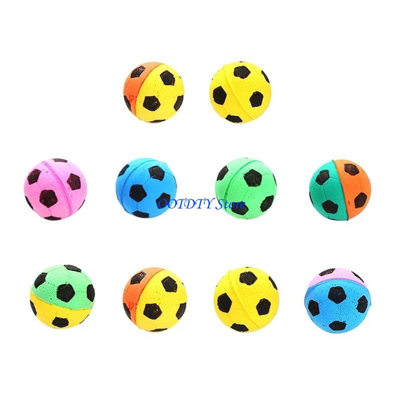 367A Soft Rebounding Balls for Cats Lightweight Interactive Assorted Colors Set of10