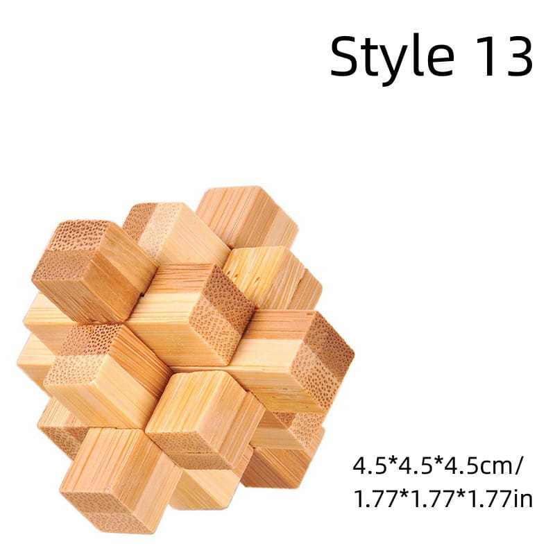 Mini Wooden Kong Ming Lock Lu Ban Lock IQ Brain Teaser Educational Toy Children Montessori 3D Puzzles Game Unlock Toys