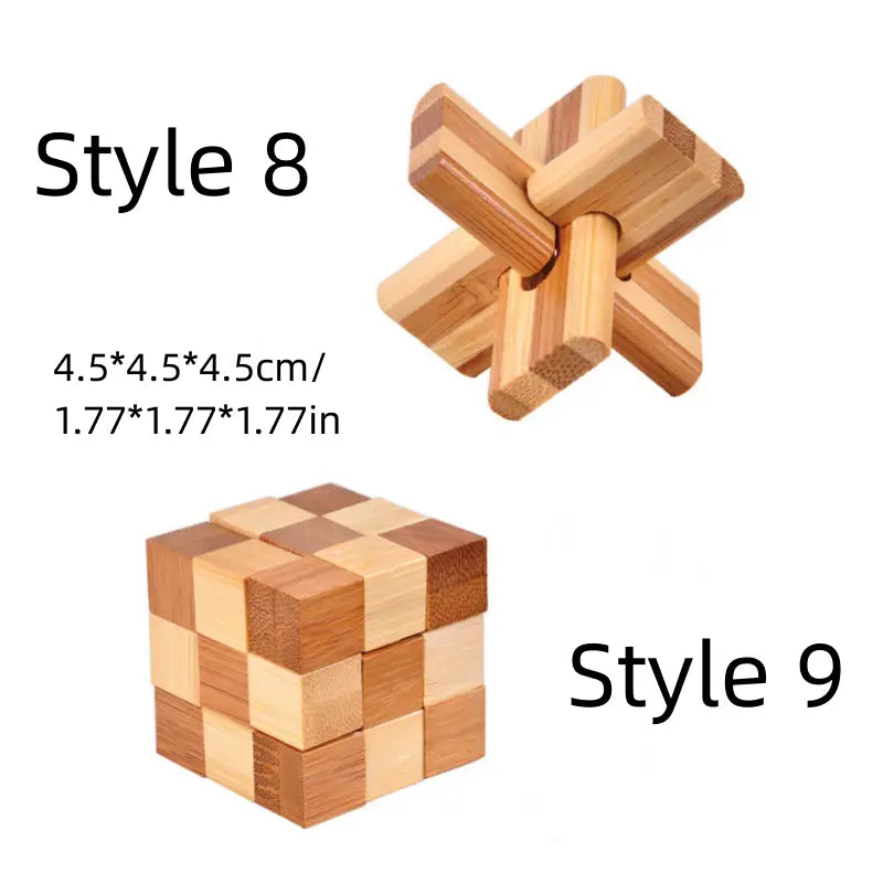 Mini Wooden Kong Ming Lock Lu Ban Lock IQ Brain Teaser Educational Toy Children Montessori 3D Puzzles Game Unlock Toys