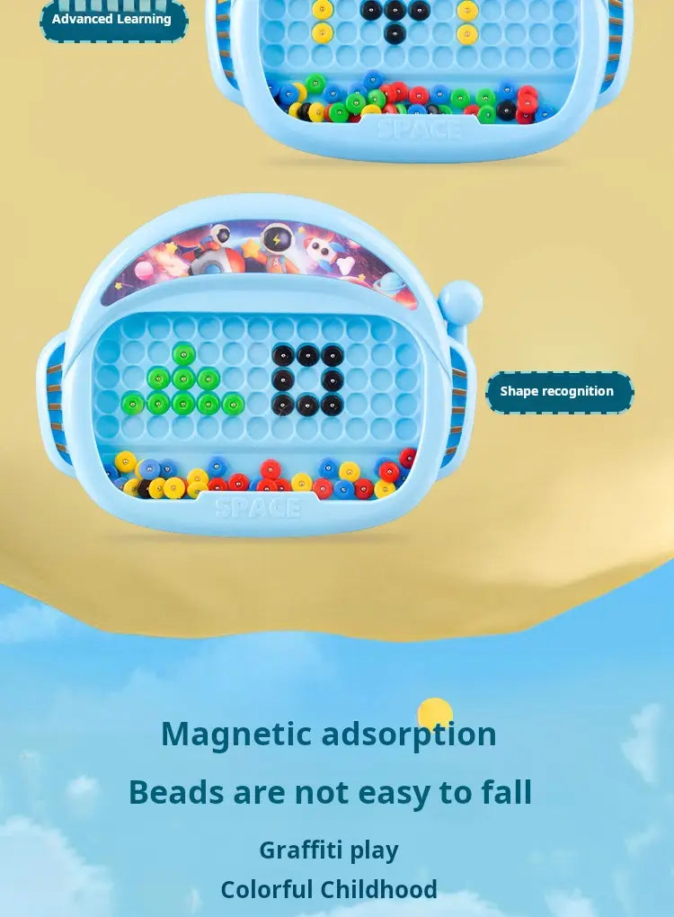 1 PCS Children’s Magnetic Doodle Board with Pen & Beads Drawing Toy for 3-8 Years Kids Educational Boy Girl Montessori