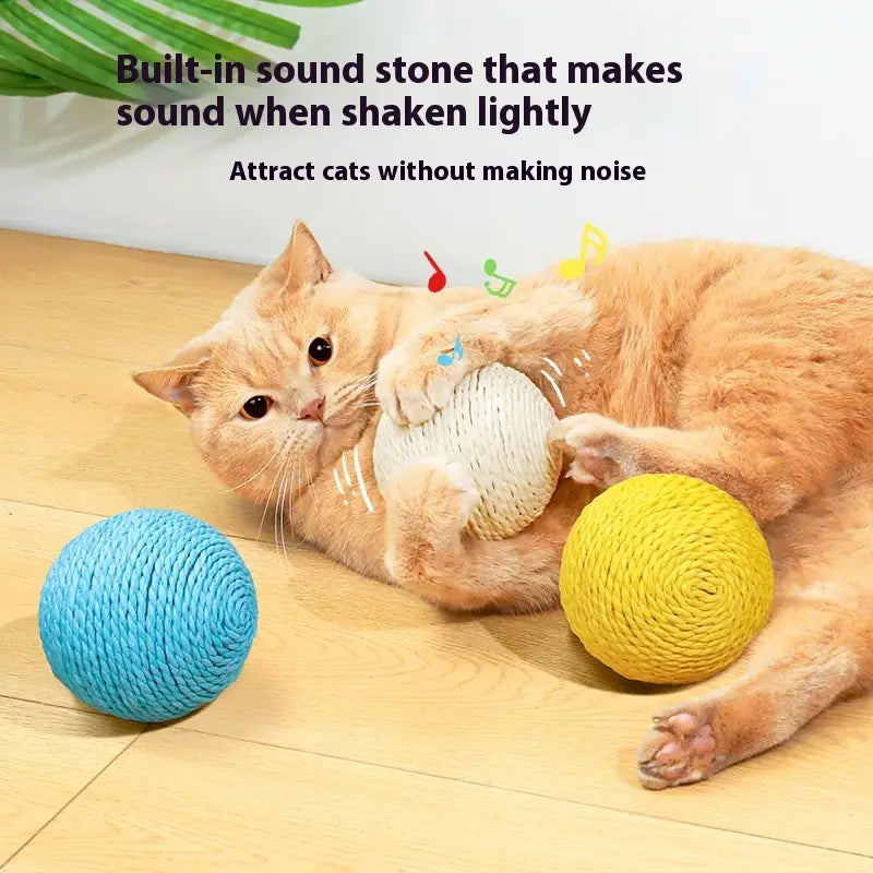 Sisal Oversized Cat Scratch Ball - blue color