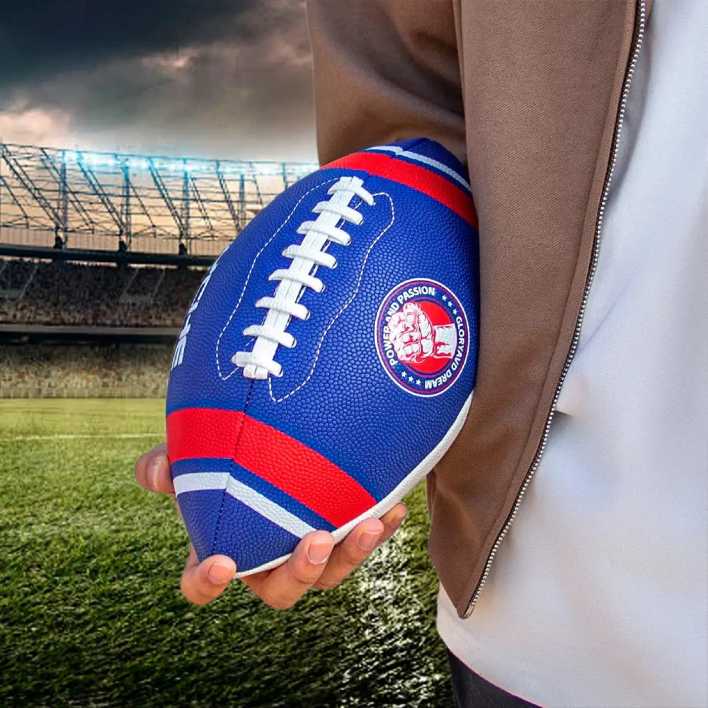 The Ball Depot : Anti-Slip American Football - Official Size 9 PU Machine-Sewn Wear-Resistant Durable Indoor Outdoor Training & Game Ball