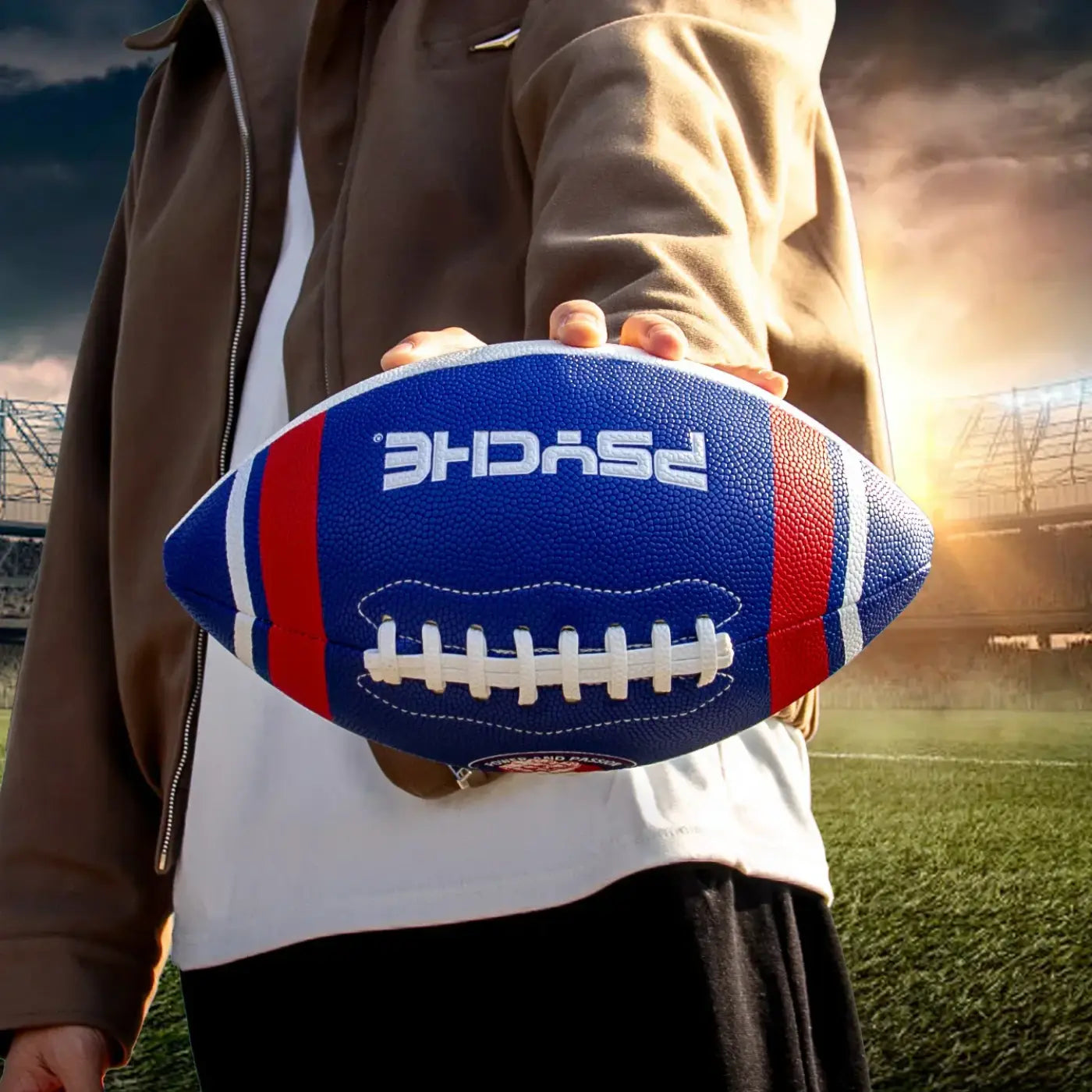 The Ball Depot : Anti-Slip American Football - Official Size 9 PU Machine-Sewn Wear-Resistant Durable Indoor Outdoor Training & Game Ball