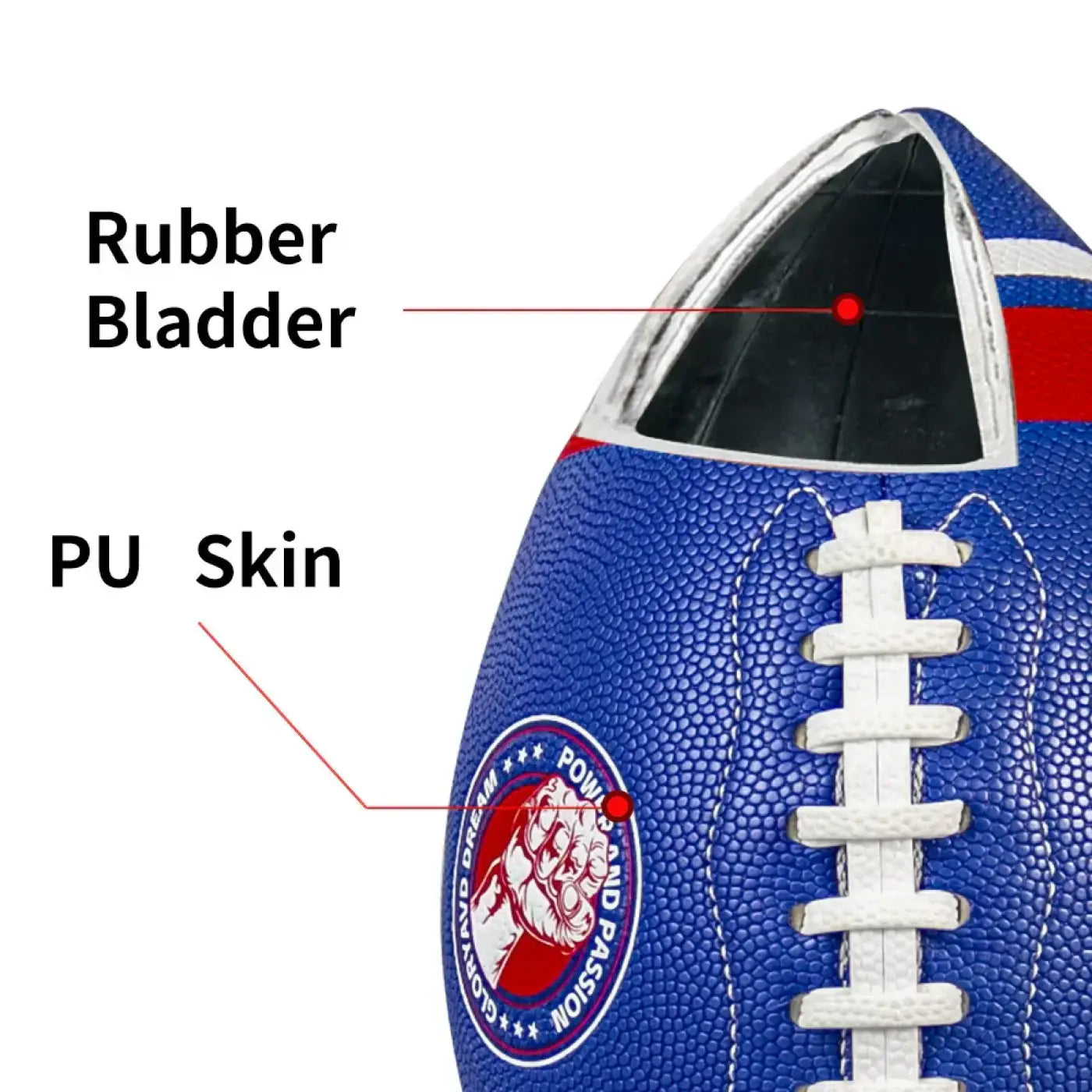 The Ball Depot : Anti-Slip American Football - Official Size 9 PU Machine-Sewn Wear-Resistant Durable Indoor Outdoor Training & Game Ball