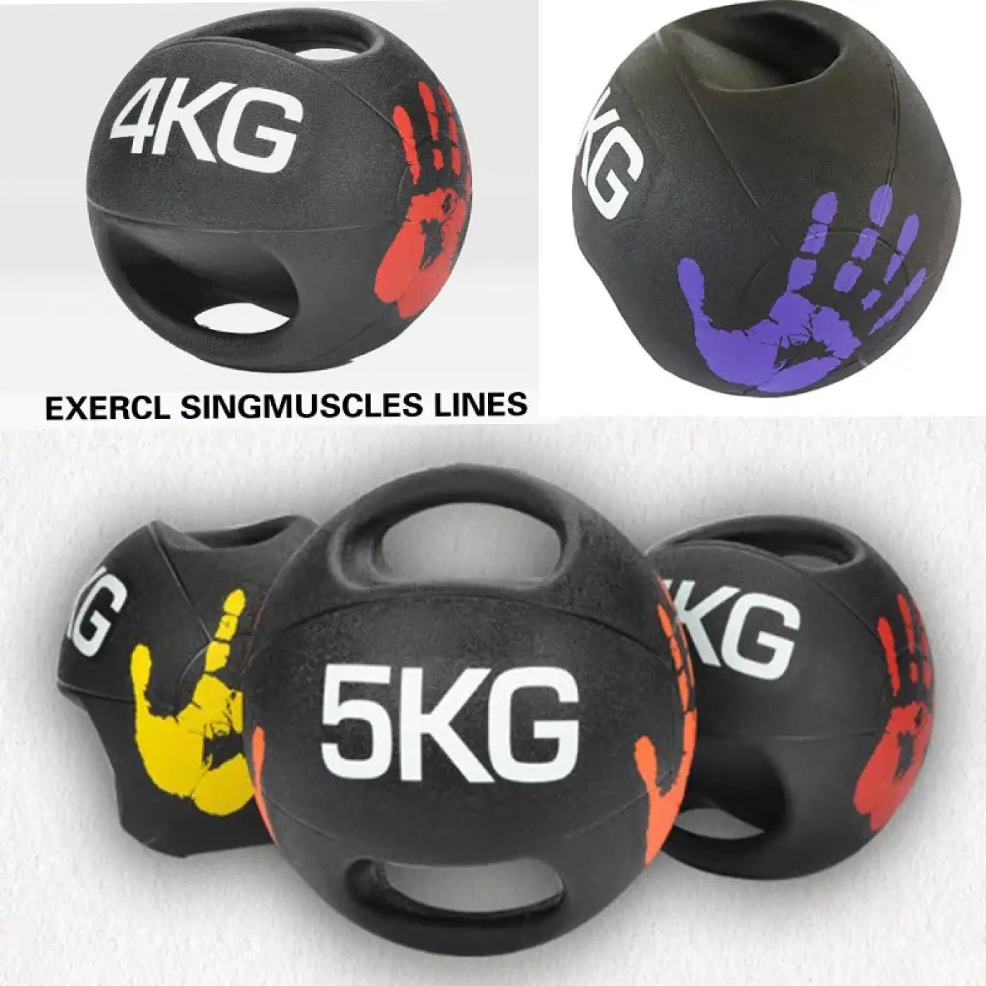 The Ball Depot : AW Cheap Price Gym Training Medicine Ball Handle Exercise TPR Rubber Weighted Ball 3kgs-10kgs Hand Grip Eco-Friendly Combo Set