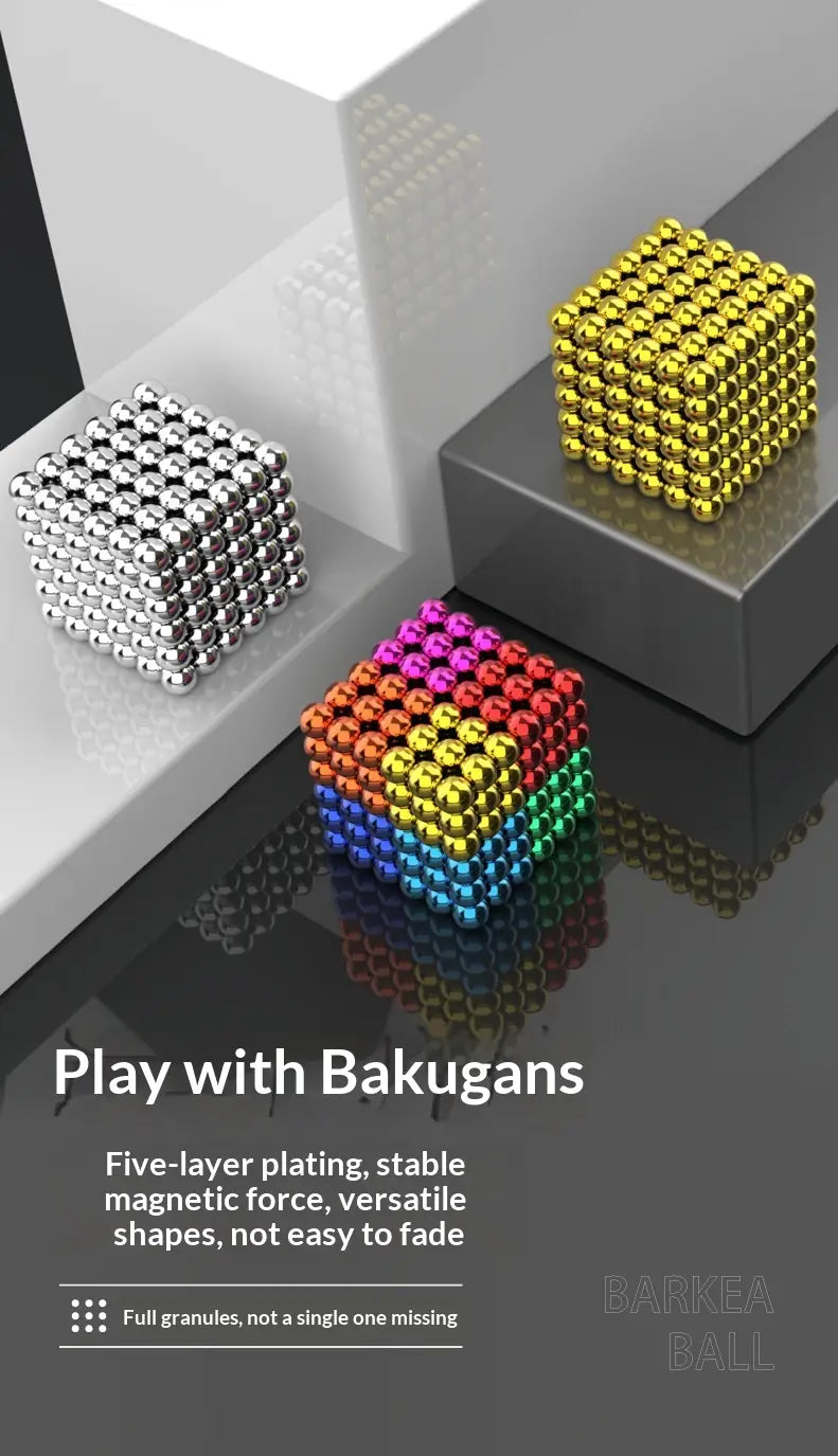 Colorful Magnetic Balls: cube-shaped blocks from spherical beads