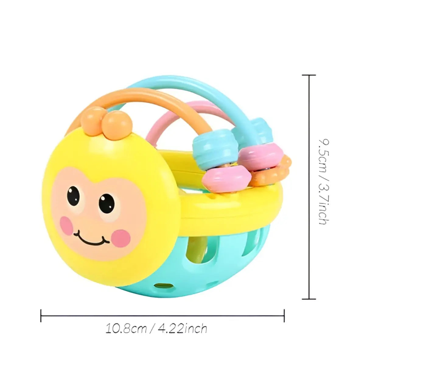 The Ball Depot baby balls: Baby bee soft rubber teething ball rattle