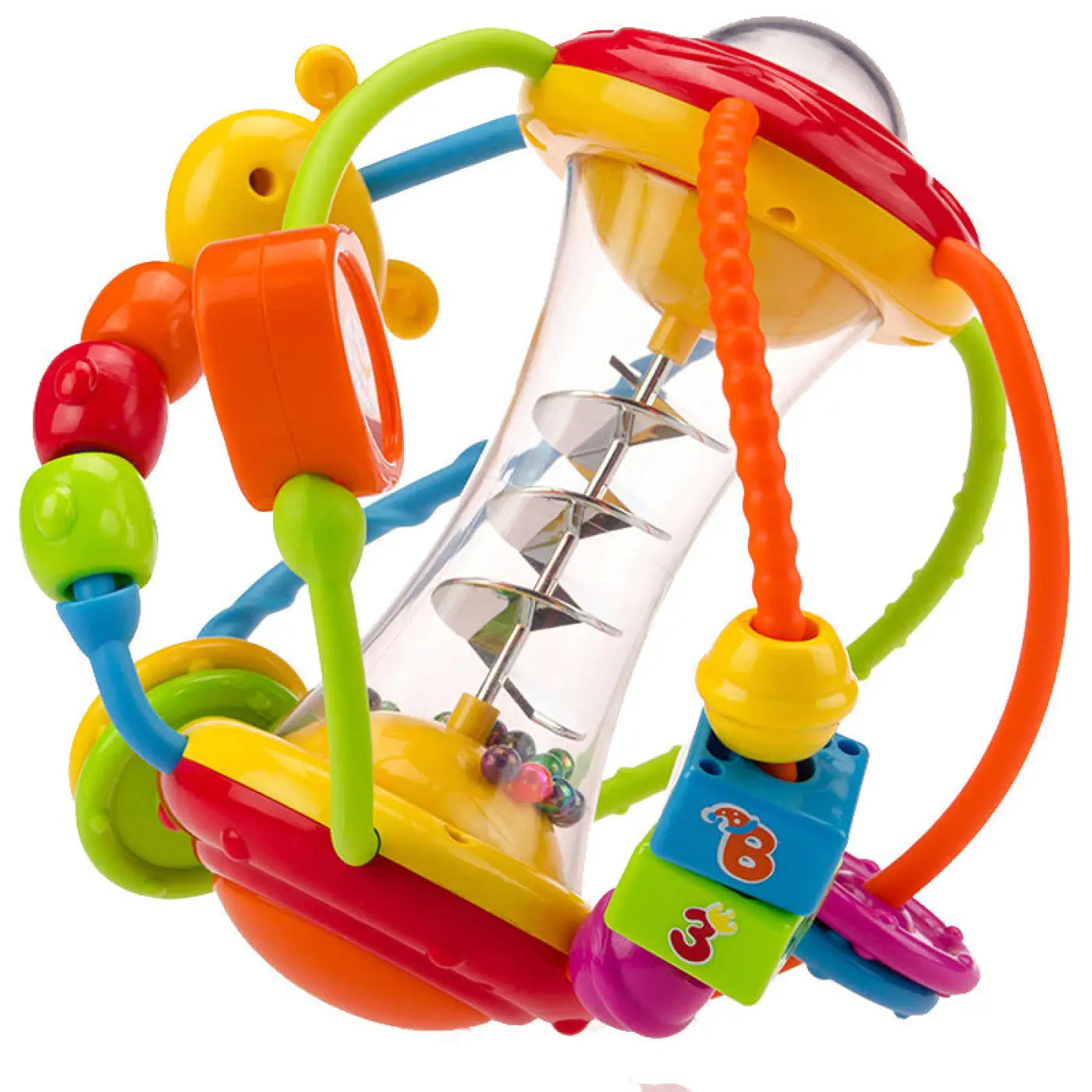 The Ball Depot baby balls: Baby hand holding rattle ball