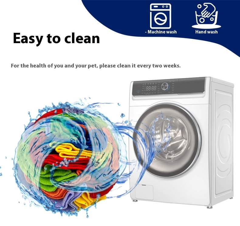White front-loading washing machine for Pet Sniffing Toy Ball