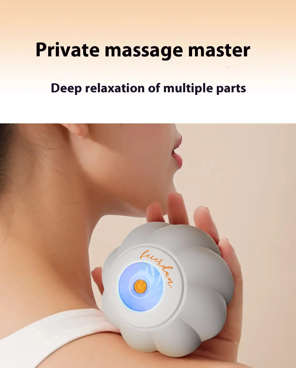 Gray flower-shaped Electric Deep Massage Yoga Ball with blue controls
