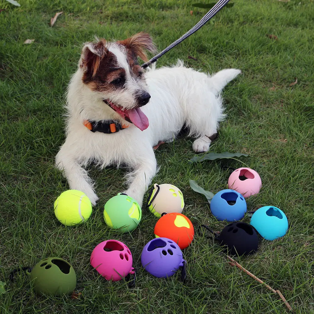 Portable Hands-free Dog Walking Tennis Ball Holder