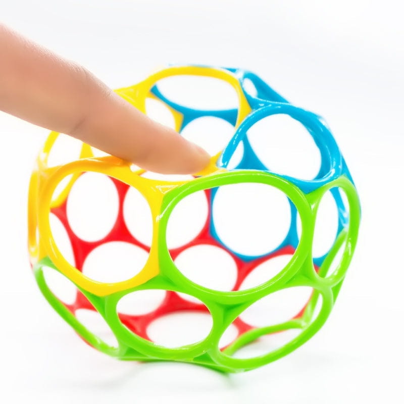 Bobo ball educational toy with colorful interlocking yellow blue green red rings