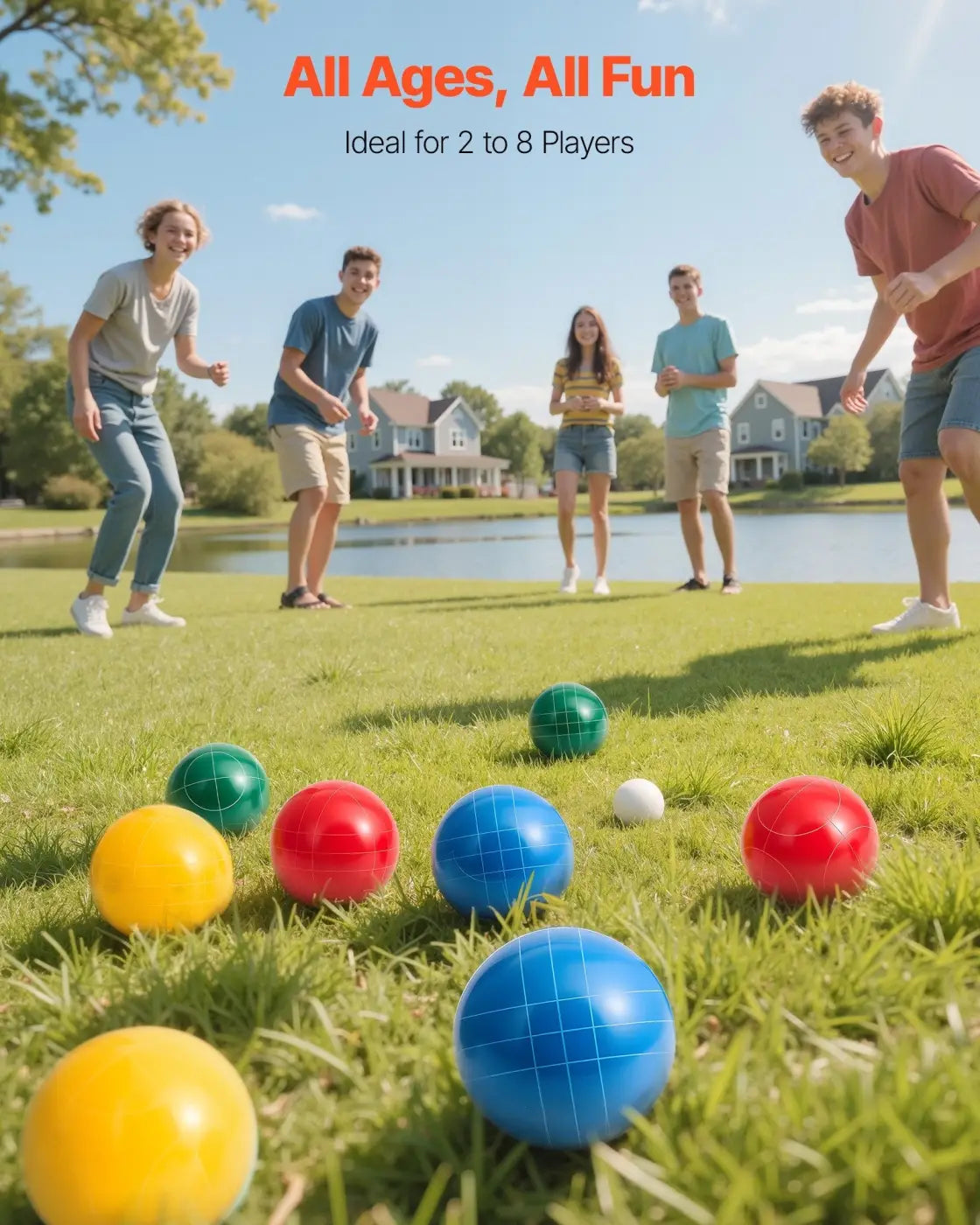 The Ball Depot Bocce Ball set: Bocce Ball Set With 8 Resin Balls
