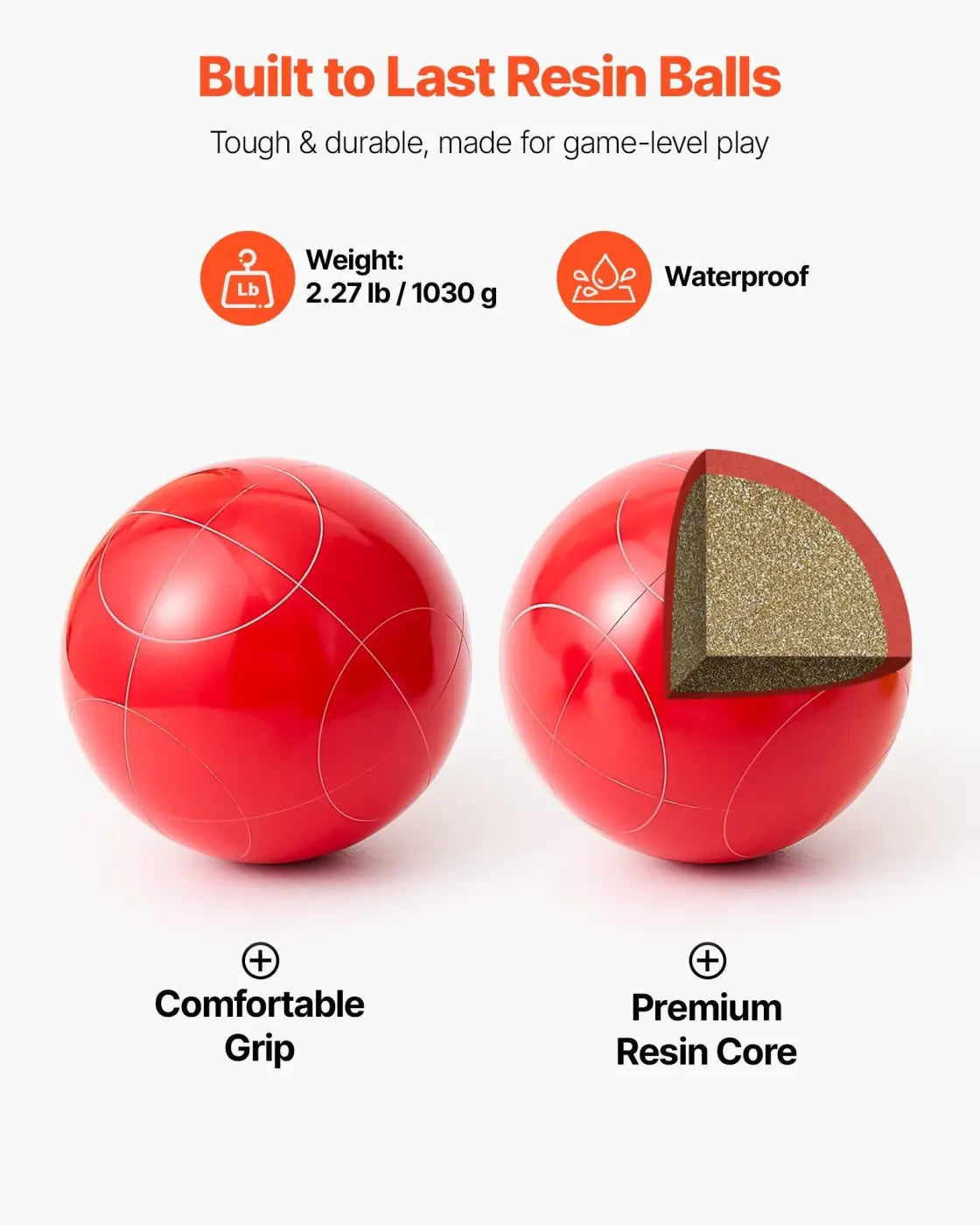 The Ball Depot Bocce Ball set: Bocce Ball Set With 8 Resin Balls