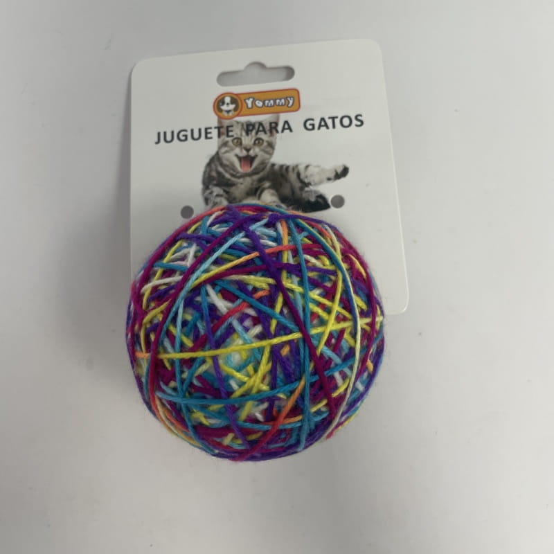 Colorful multicolored yarn ball cat toy by Tommy for Cat Yarn Balls