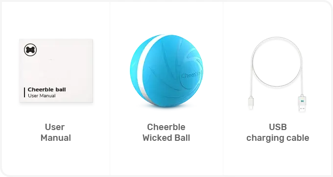 Bright blue textured Cheerble Bouncing Ball with white stripe