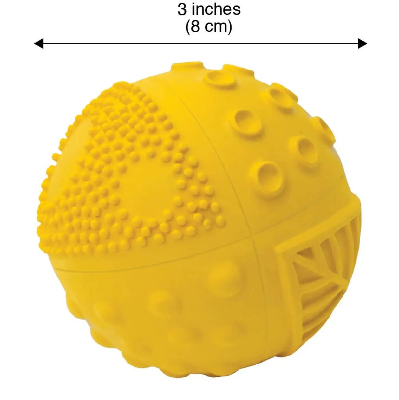 CaaOcho Natural Rubber Toys sensory ball: CaaOcho Natural Rubber 3" Sensory Ball - Yellow