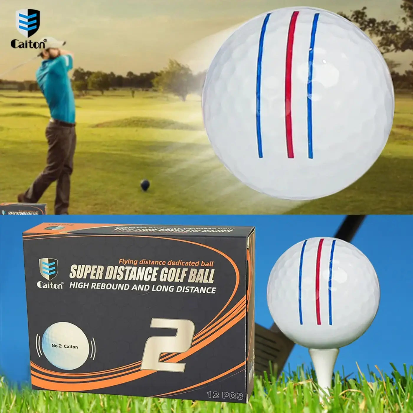 The Ball Depot golf ball: Caiton 12pcs Super Long Distance Golf Ball
