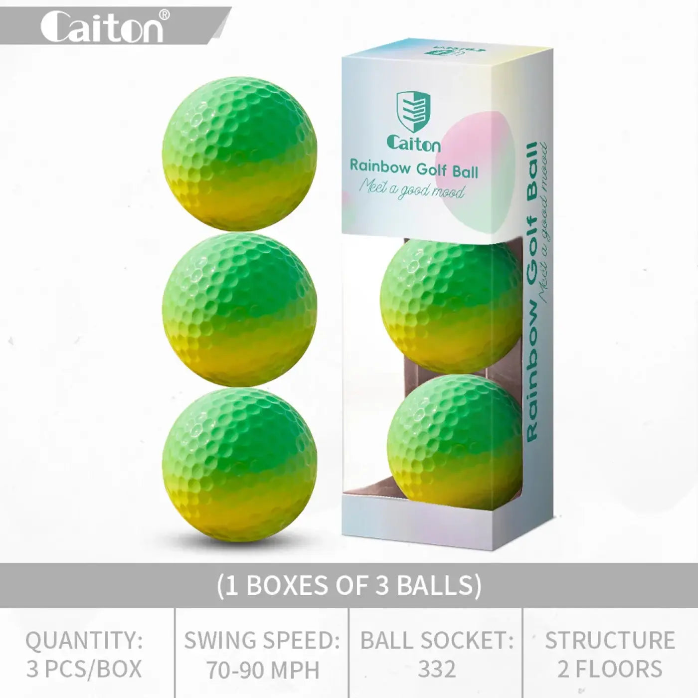 The Ball Depot golf ball: Caiton 6/3PCS Soft Rainbow Golf Balls