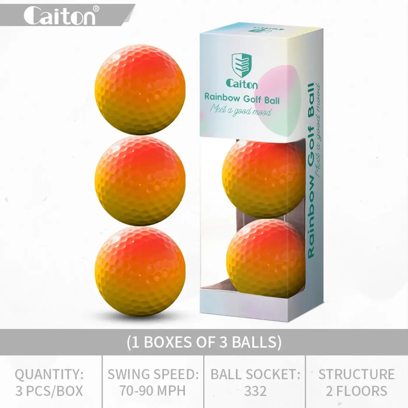 The Ball Depot golf ball: Caiton 6/3PCS Soft Rainbow Golf Balls