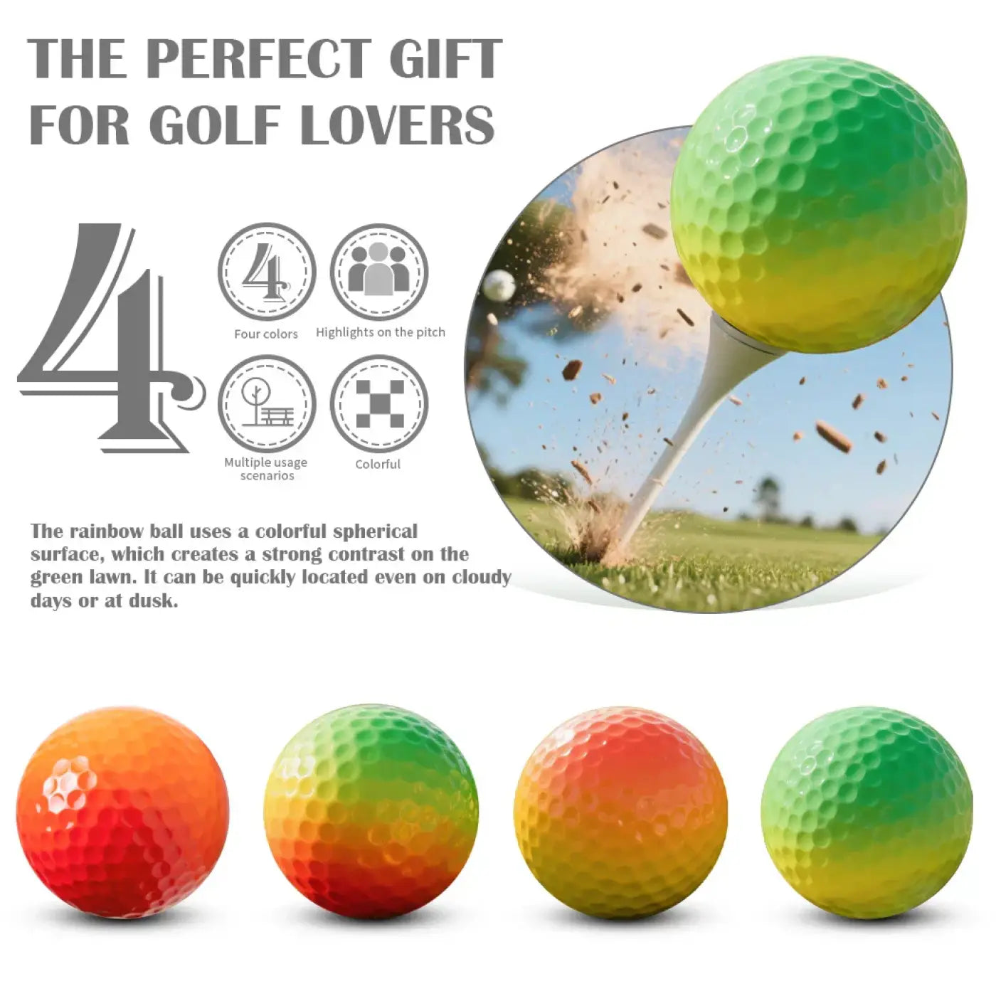 The Ball Depot golf ball: Caiton 6/3PCS Soft Rainbow Golf Balls