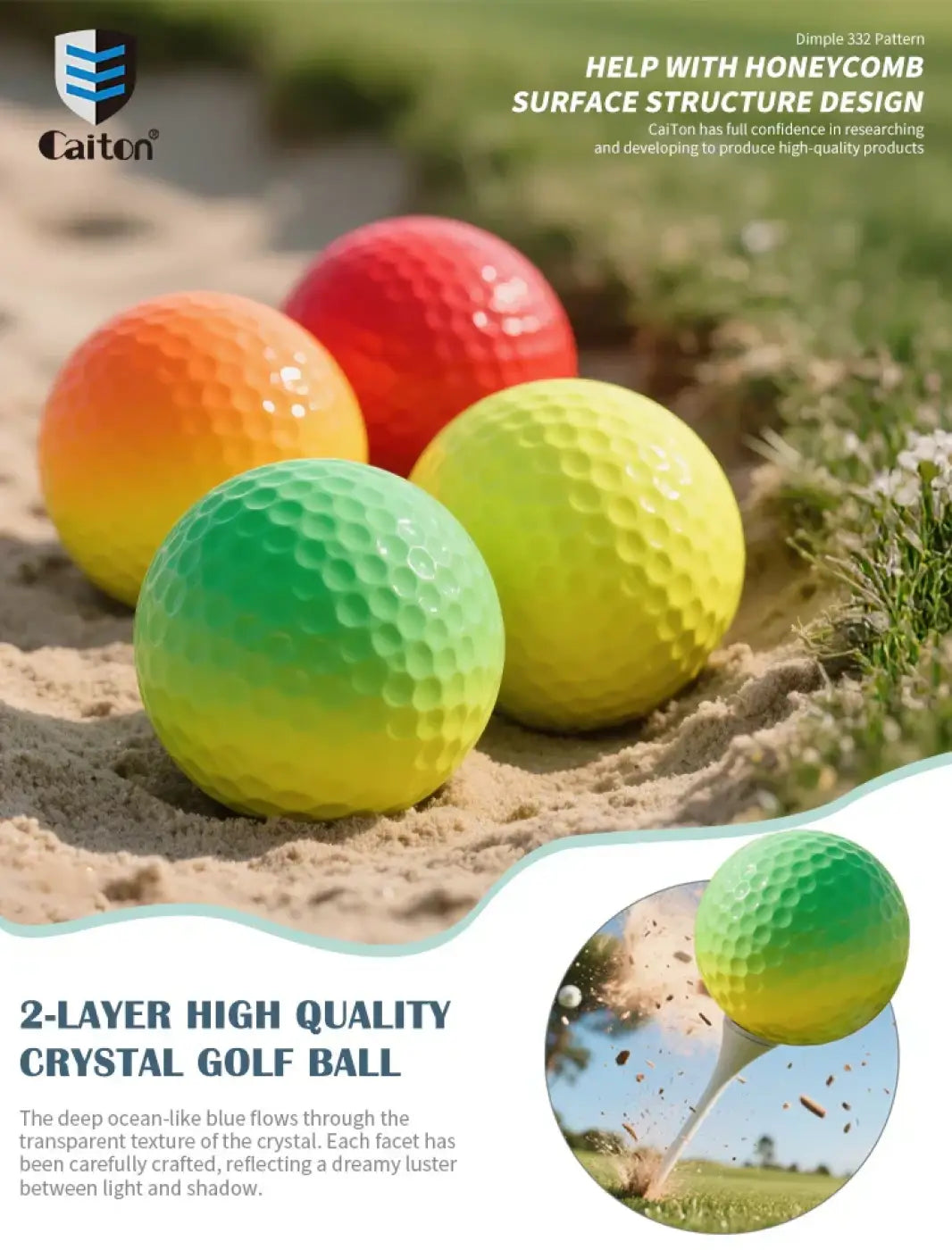 The Ball Depot golf ball: Caiton 6/3PCS Soft Rainbow Golf Balls