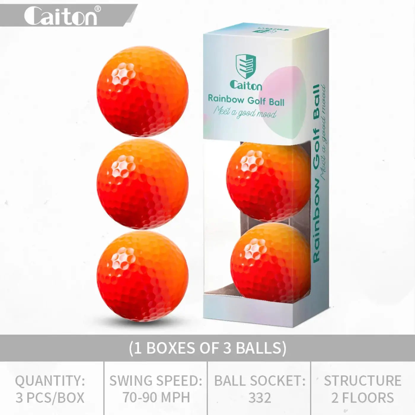 The Ball Depot golf ball: Caiton 6/3PCS Soft Rainbow Golf Balls