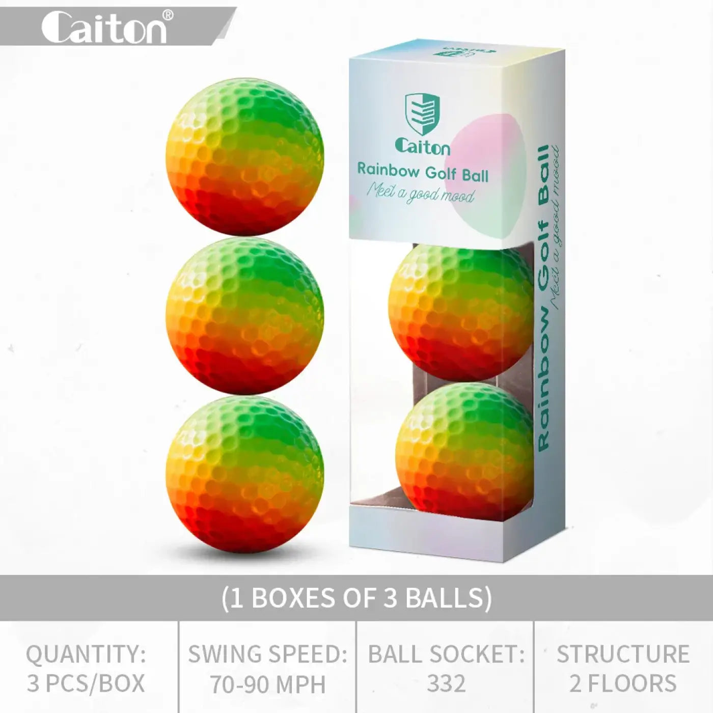 The Ball Depot golf ball: Caiton 6/3PCS Soft Rainbow Golf Balls