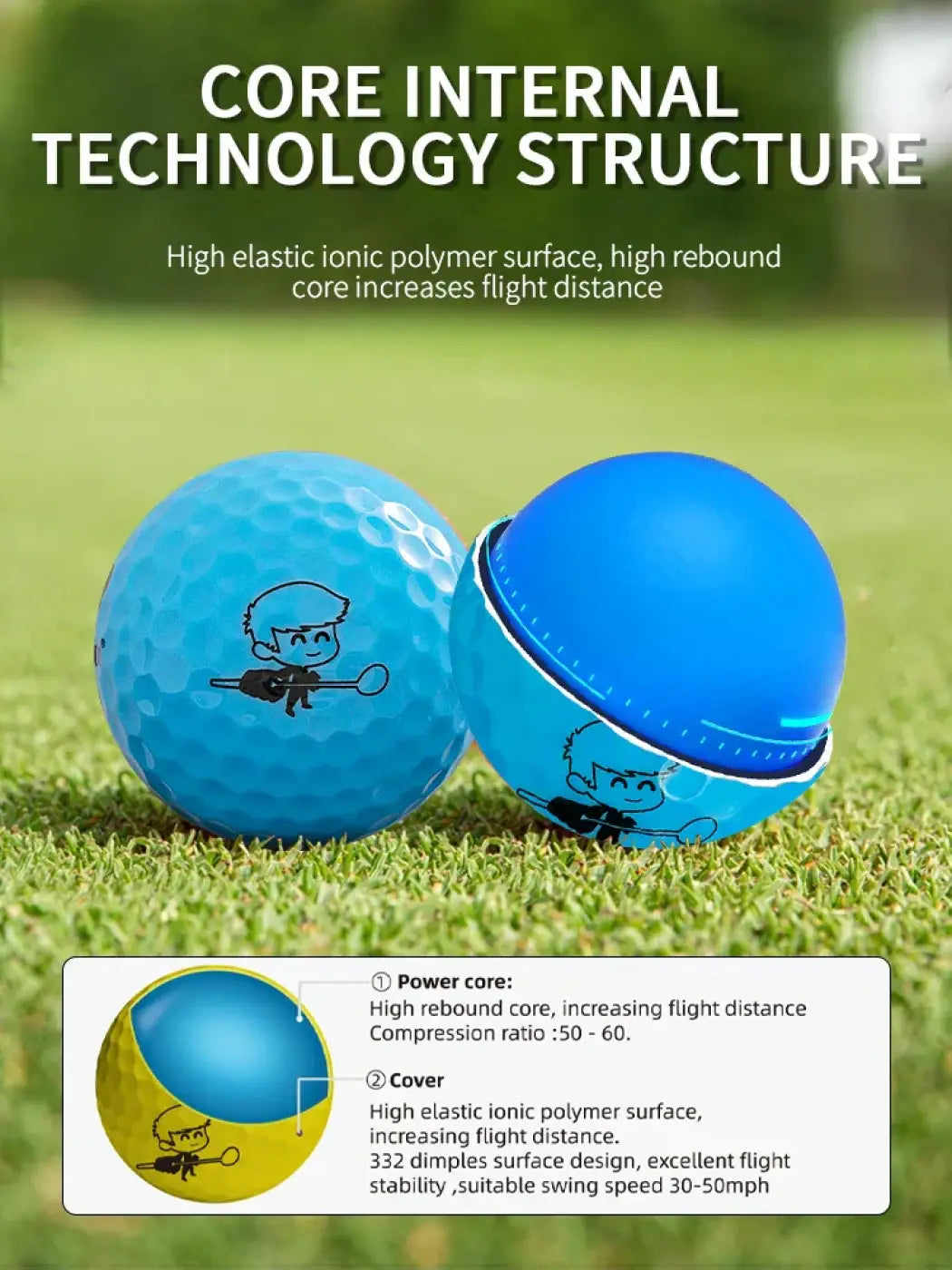 The Ball Depot golf ball: Caiton Cartoon Youth 2-Layer Long Distance Balls