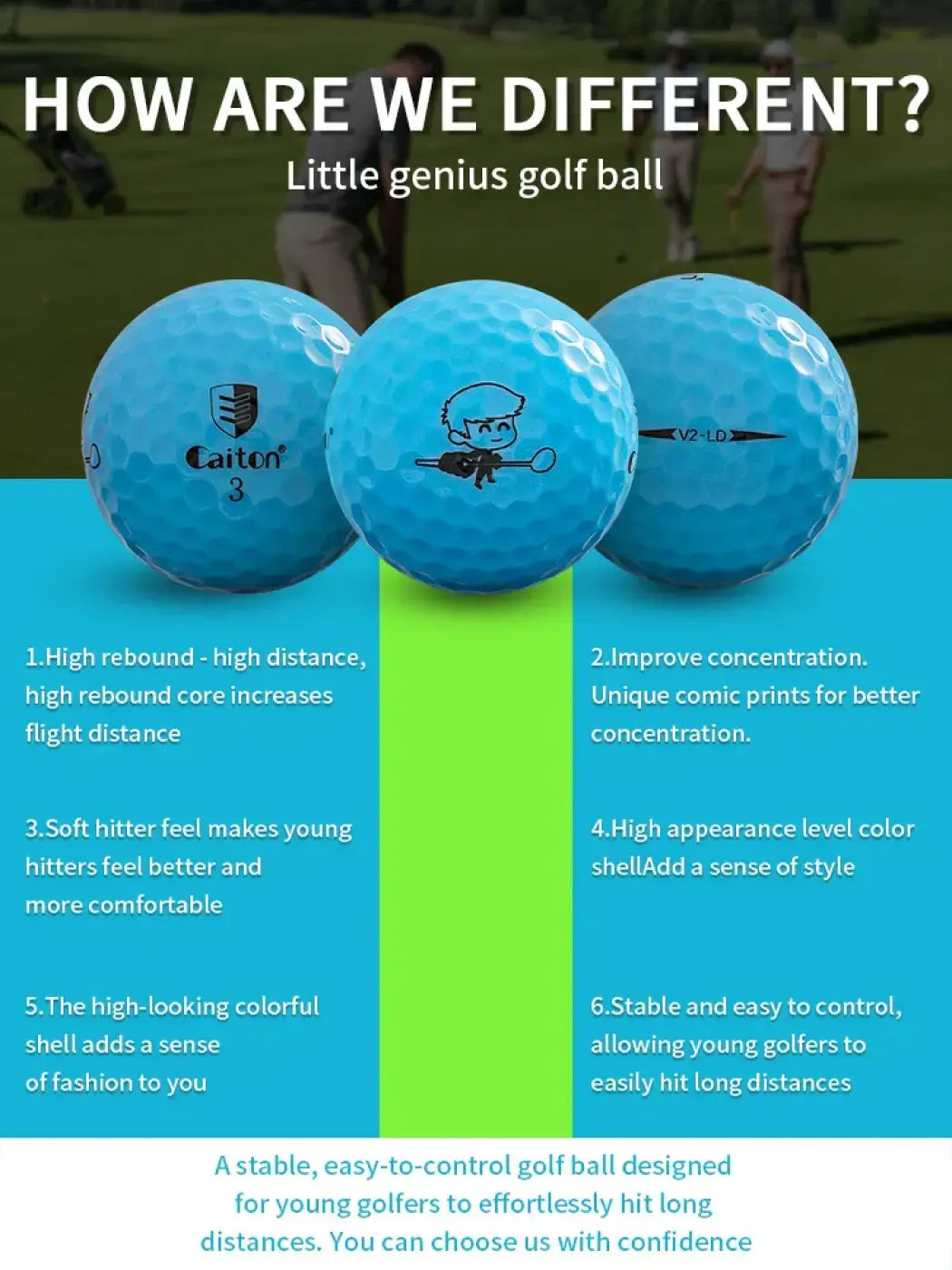 The Ball Depot golf ball: Caiton Cartoon Youth 2-Layer Long Distance Balls