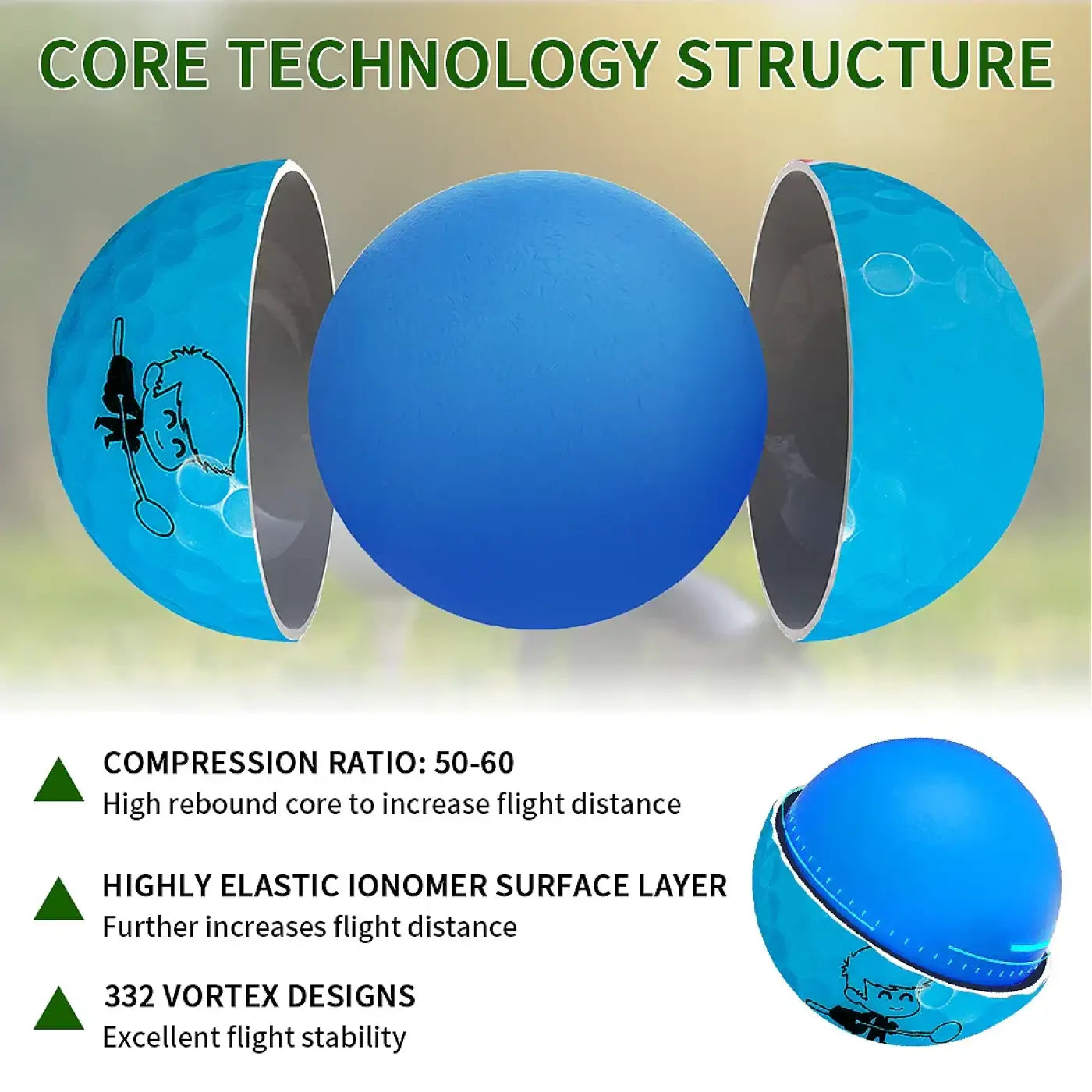 The Ball Depot golf ball: Caiton Cartoon Youth 2-Layer Long Distance Balls