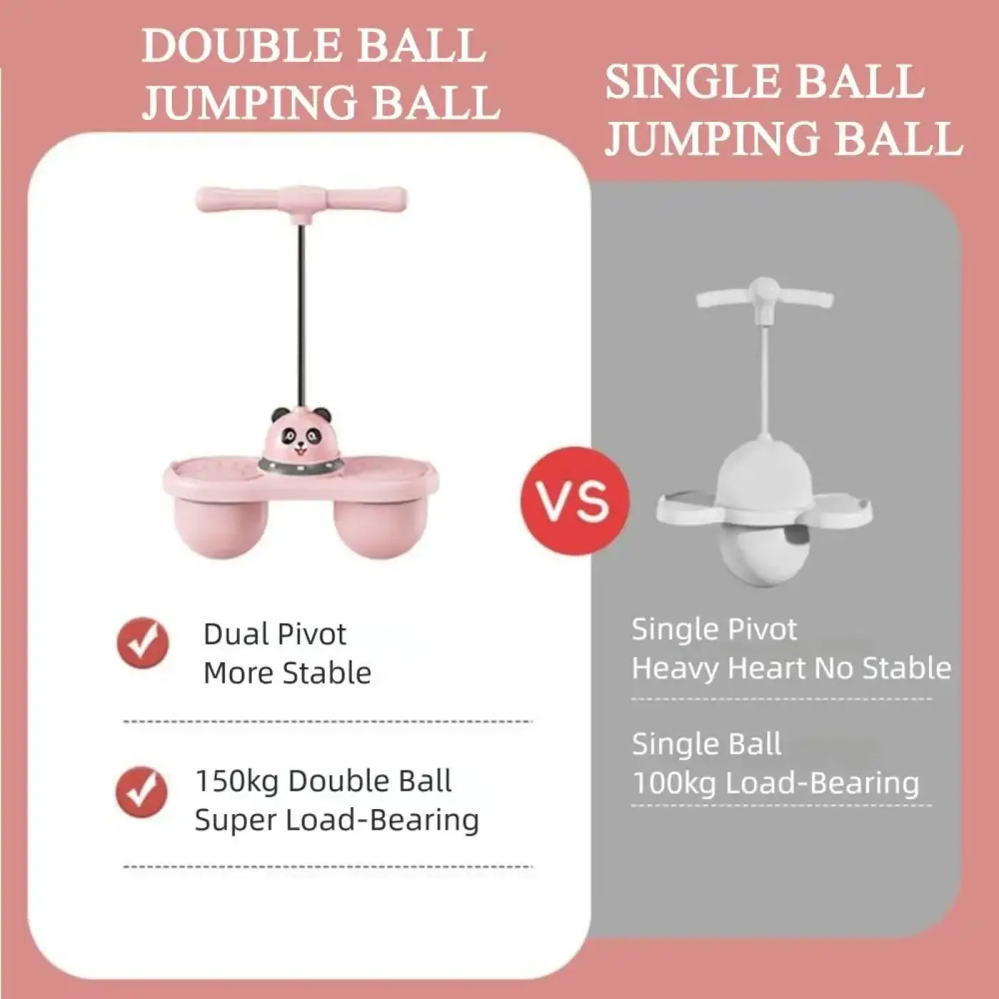 The Ball Depot pogo ball: Cartoon Panda Jumping Ball with Handle