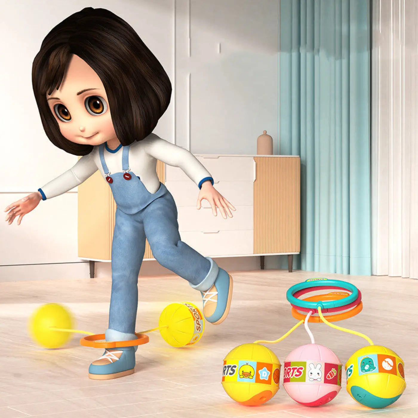 The Ball Depot children game: Children's Soft Rope Flip Foot Ball