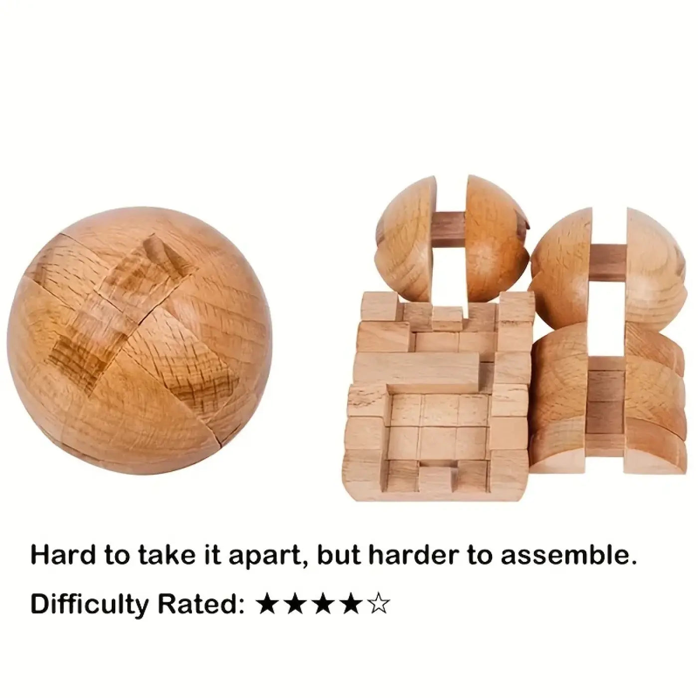 The Ball Depot puzzle ball: Classic Wooden Brain Teaser Puzzle