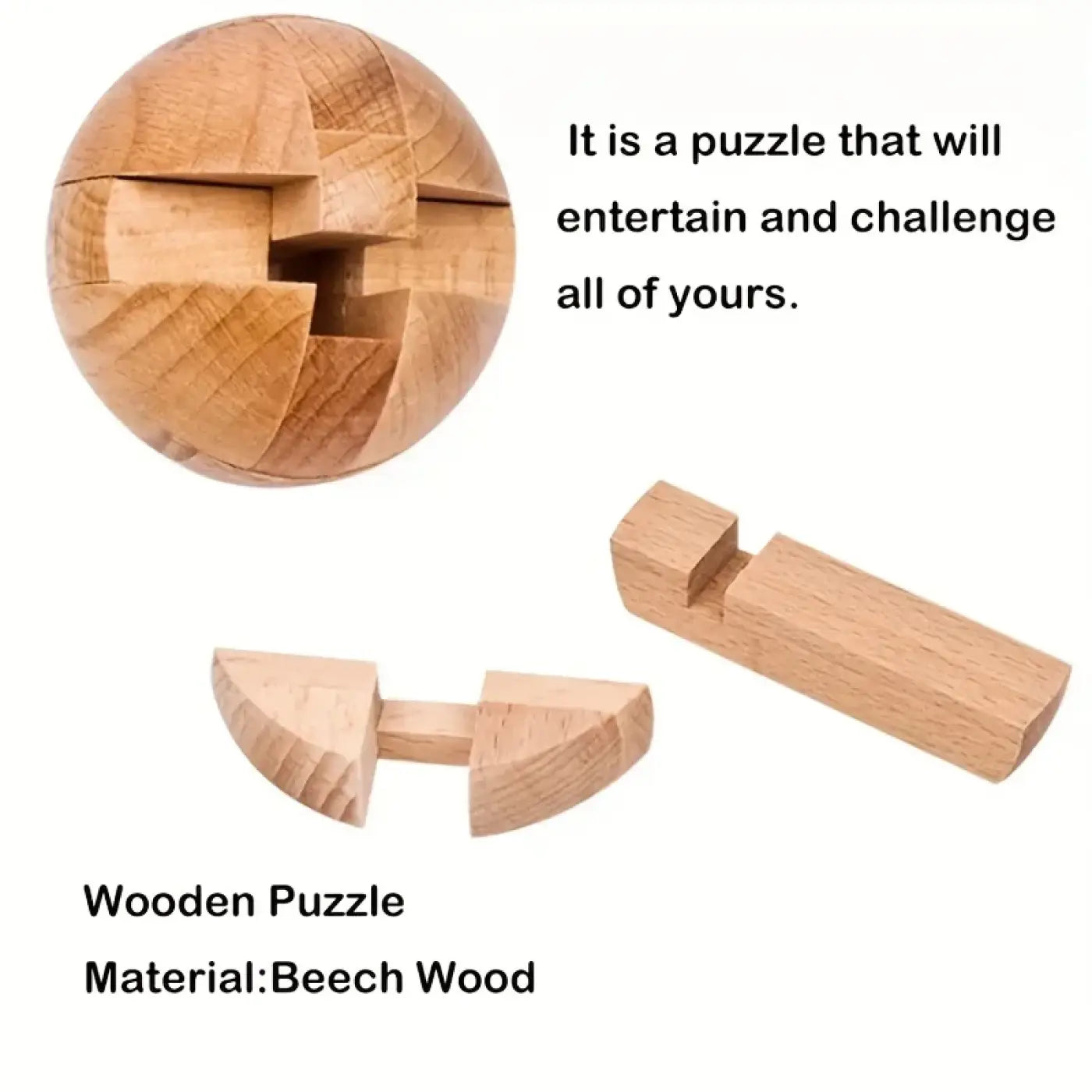 The Ball Depot puzzle ball: Classic Wooden Brain Teaser Puzzle