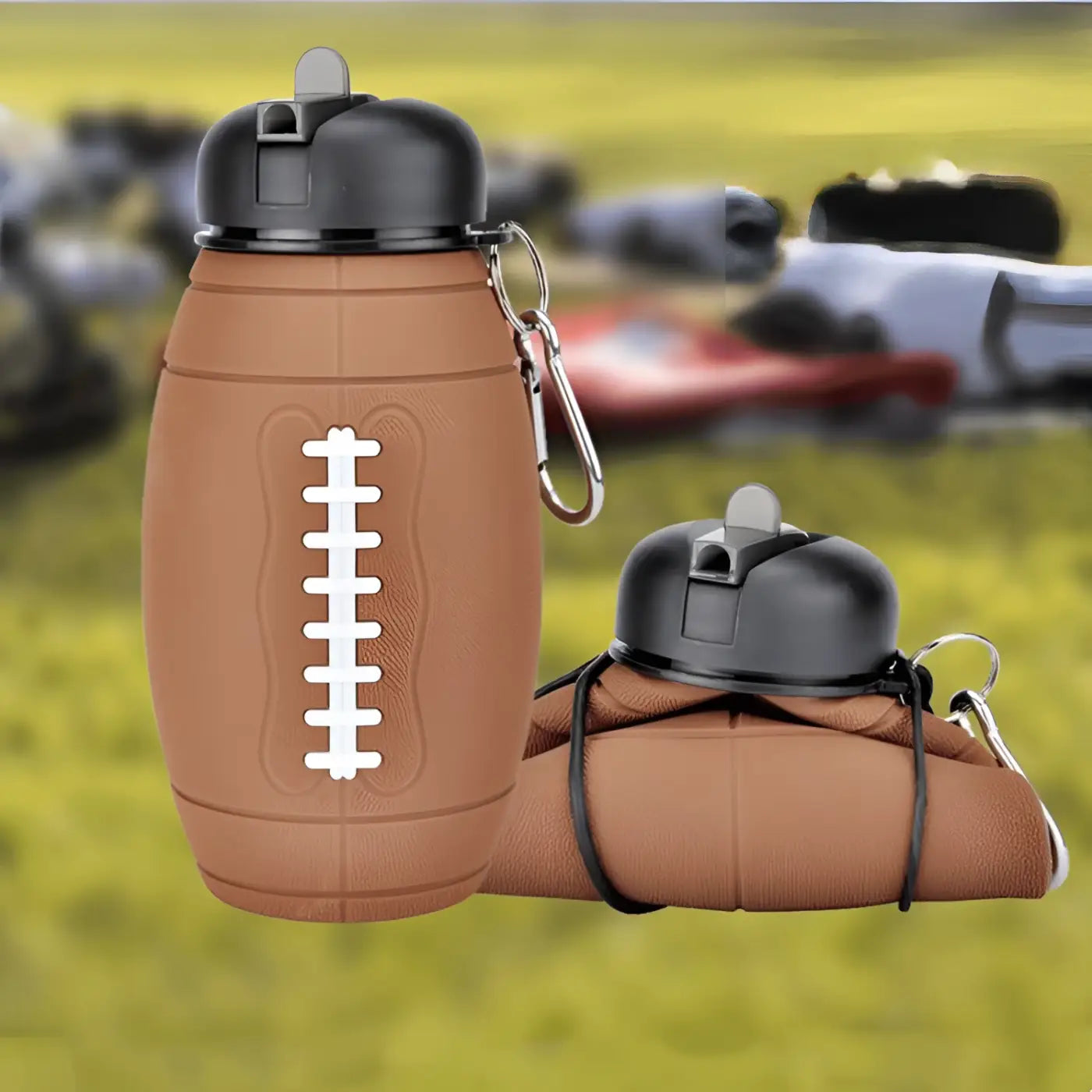 The Ball Depot novelty ball: Collapsible Sports Football Water Bottle