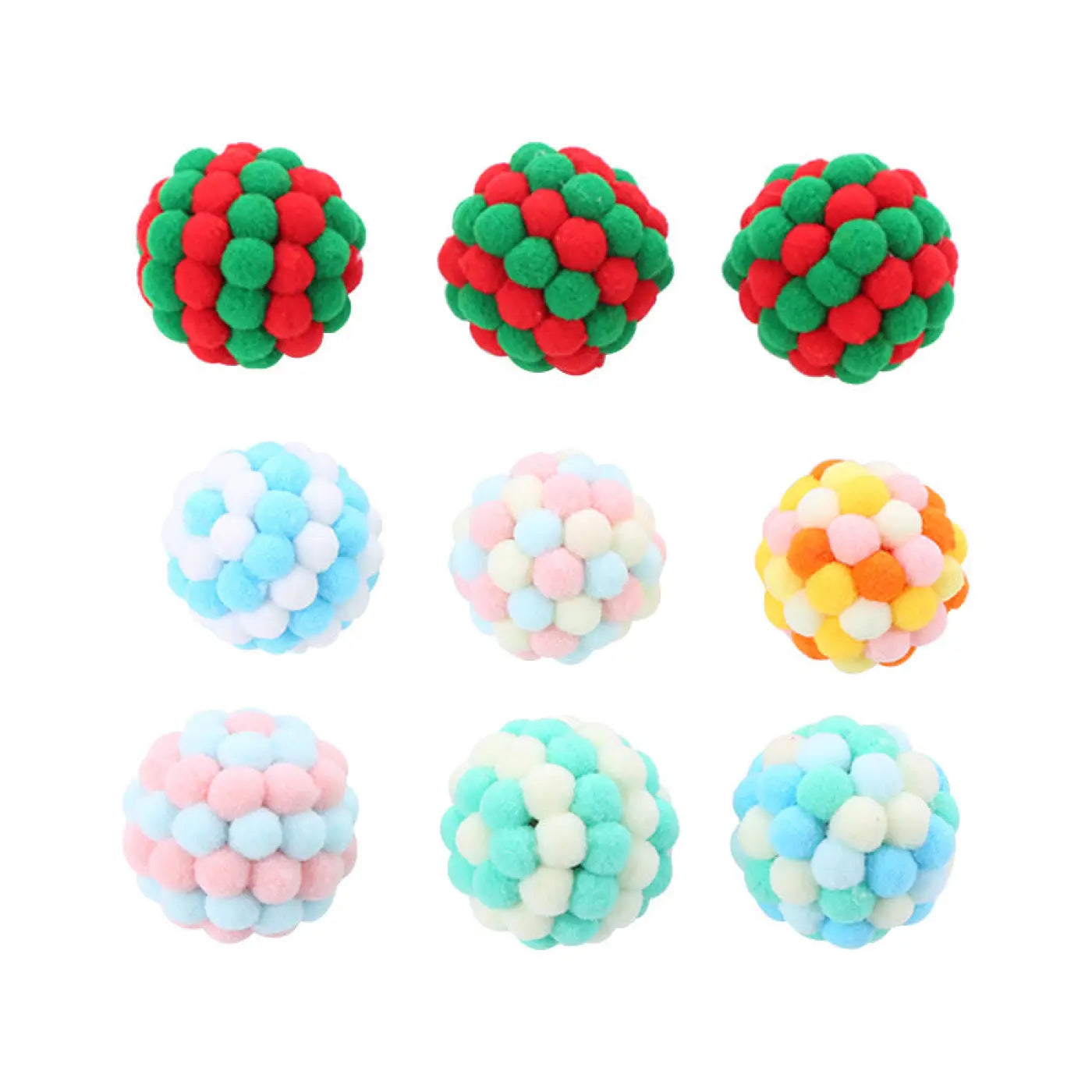 The Ball Depot Cat Balls: Colorful Plush Cat Ball