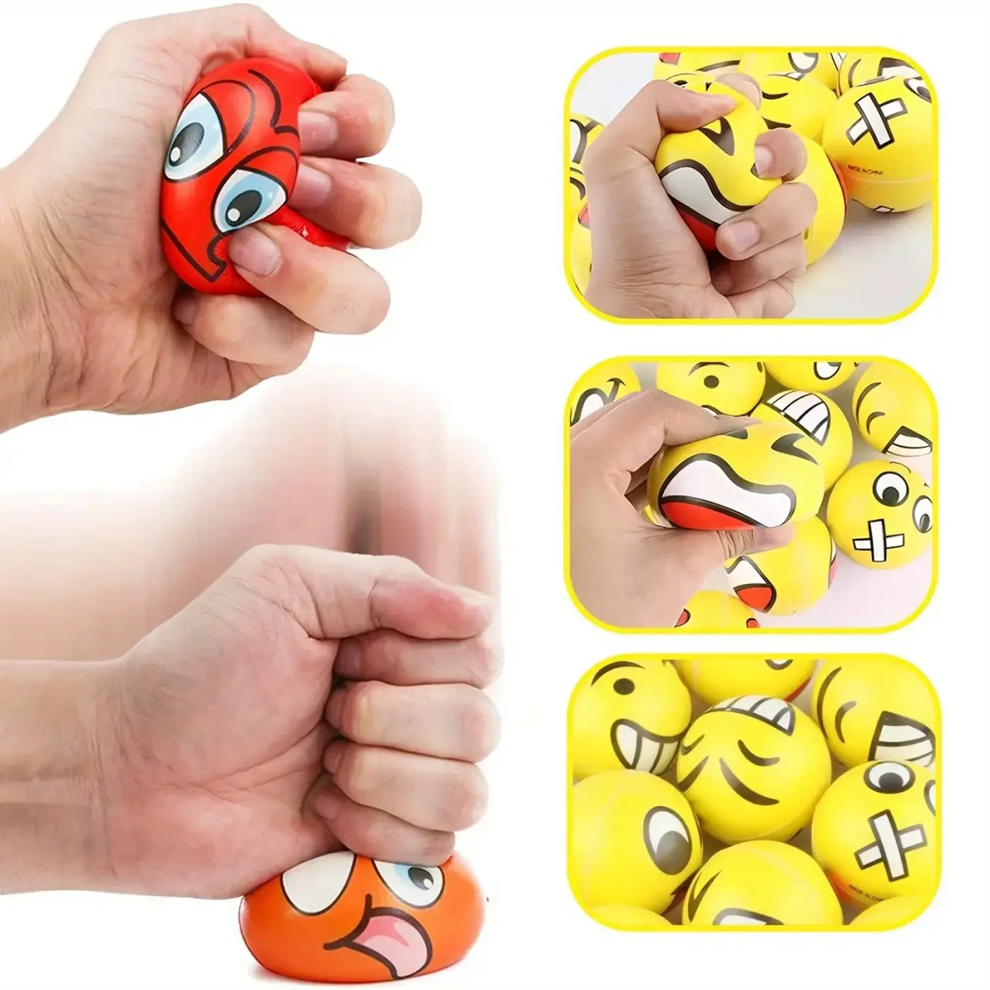 The Ball Depot stress balls: Colourful Funny Faces Squeeze Balls