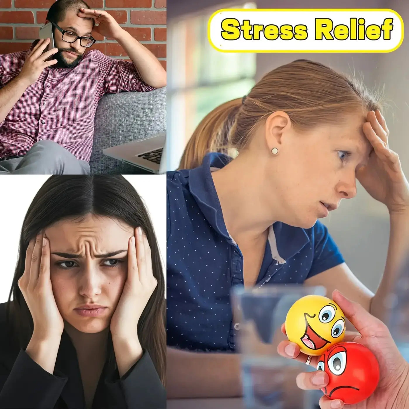 The Ball Depot stress balls: Colourful Funny Faces Squeeze Balls