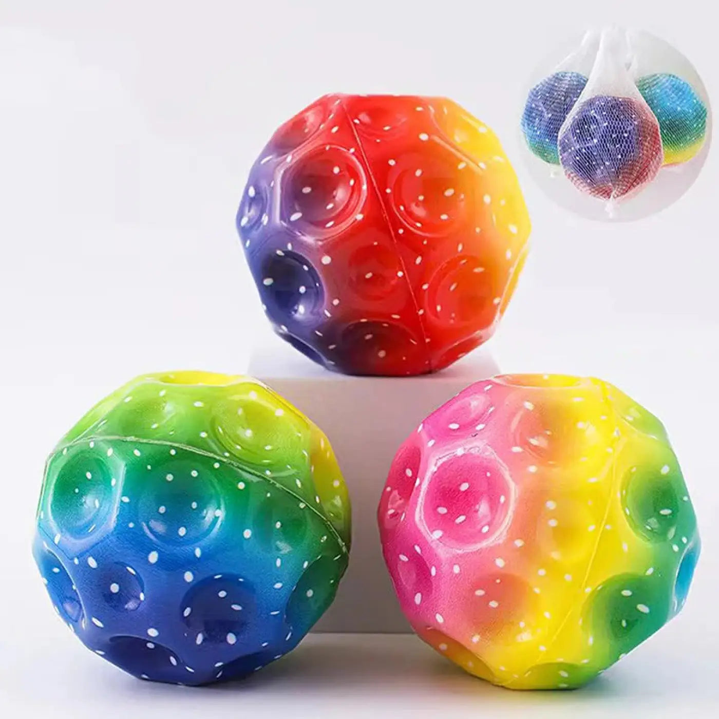 The Ball Depot bouncy ball: Colourful Hole High Bounce Ball