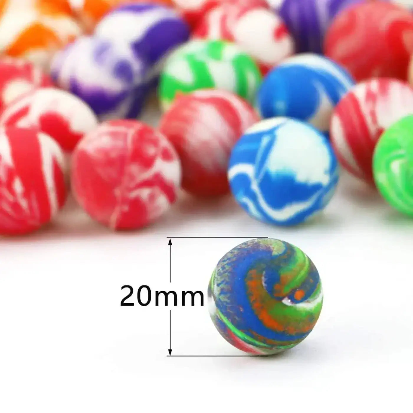 The Ball Depot : Sports Games Bouncy Toy 20mm Colorful for Child Mini Jumping Balls Swirl Bouncing Balls Rubber Ball Bouncing Balls