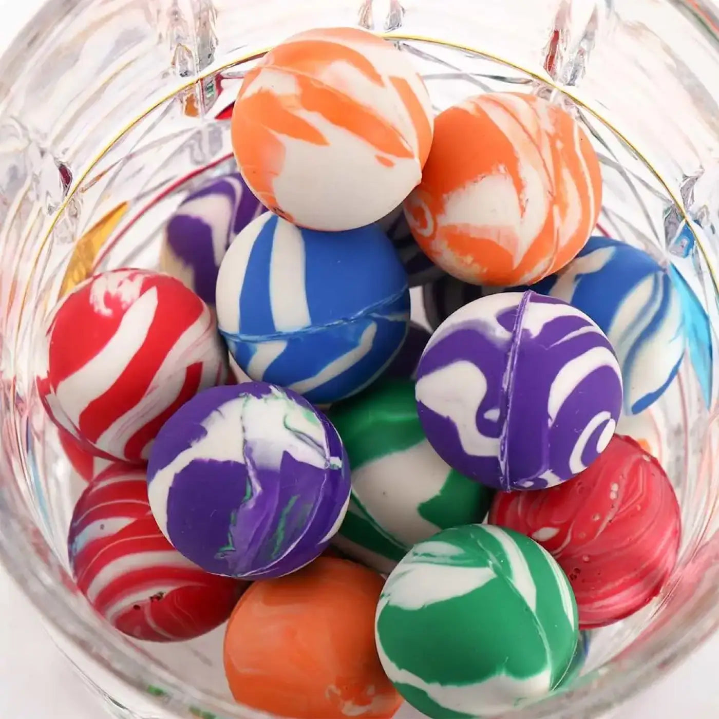 The Ball Depot : Sports Games Bouncy Toy 20mm Colorful for Child Mini Jumping Balls Swirl Bouncing Balls Rubber Ball Bouncing Balls