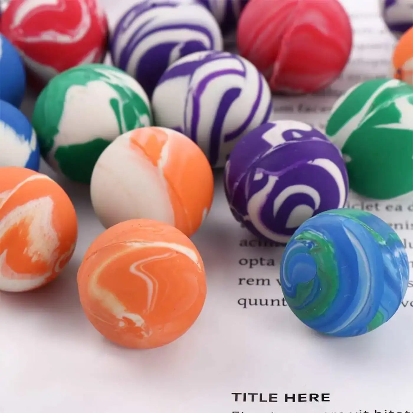 The Ball Depot : Sports Games Bouncy Toy 20mm Colorful for Child Mini Jumping Balls Swirl Bouncing Balls Rubber Ball Bouncing Balls