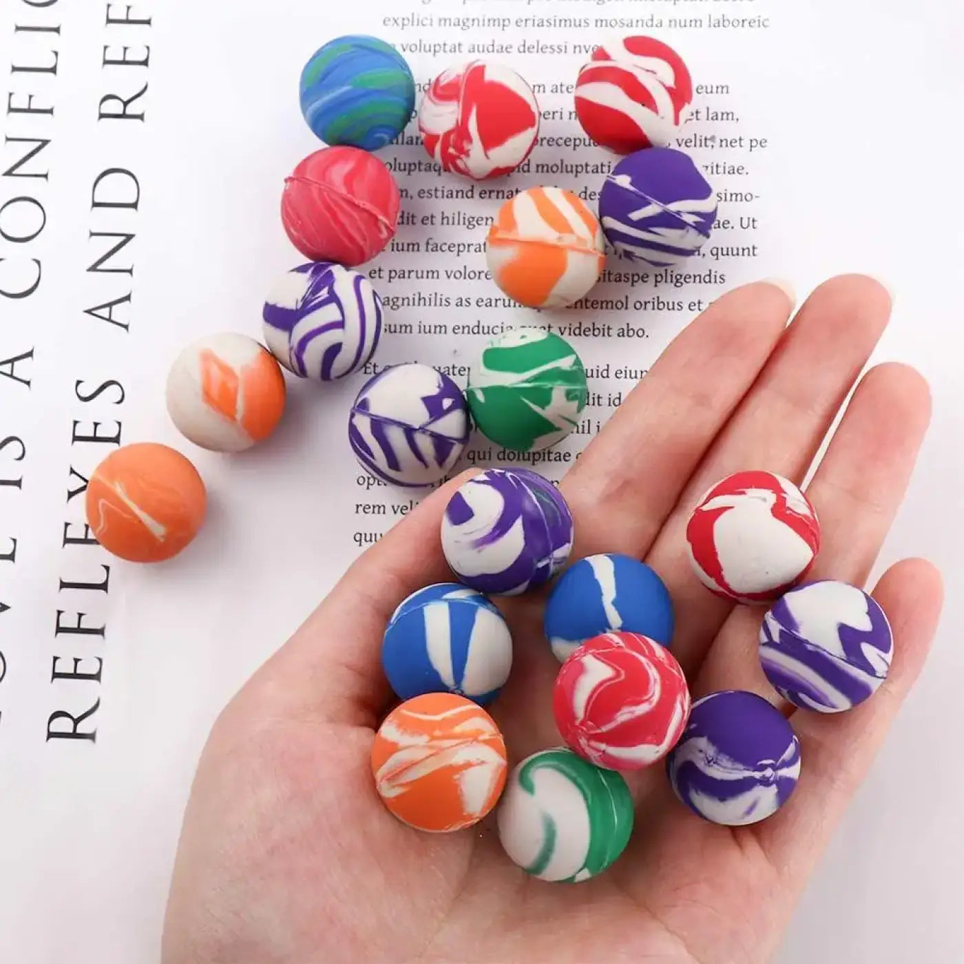 The Ball Depot : Sports Games Bouncy Toy 20mm Colorful for Child Mini Jumping Balls Swirl Bouncing Balls Rubber Ball Bouncing Balls