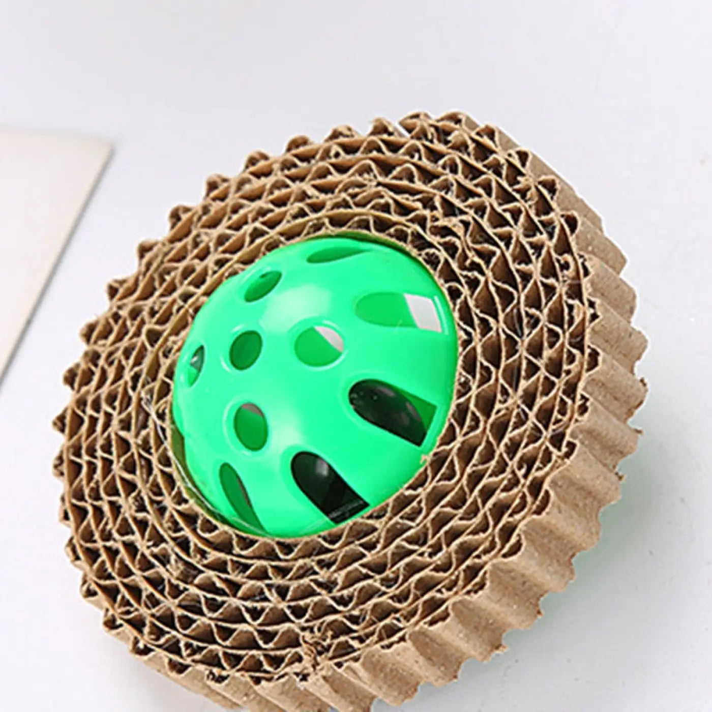 The Ball Depot cat toys: Corrugated Paper Cat Plastic Ball