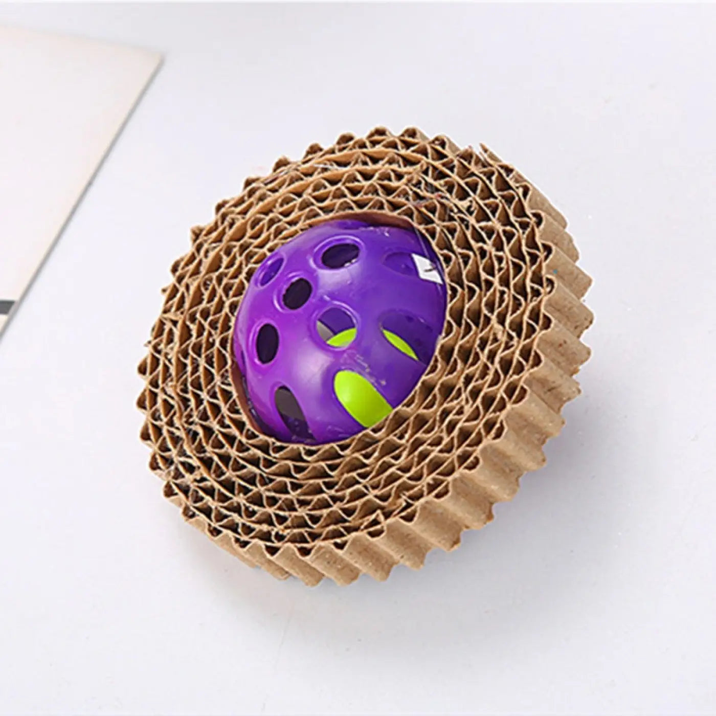 The Ball Depot cat toys: Corrugated Paper Cat Plastic Ball