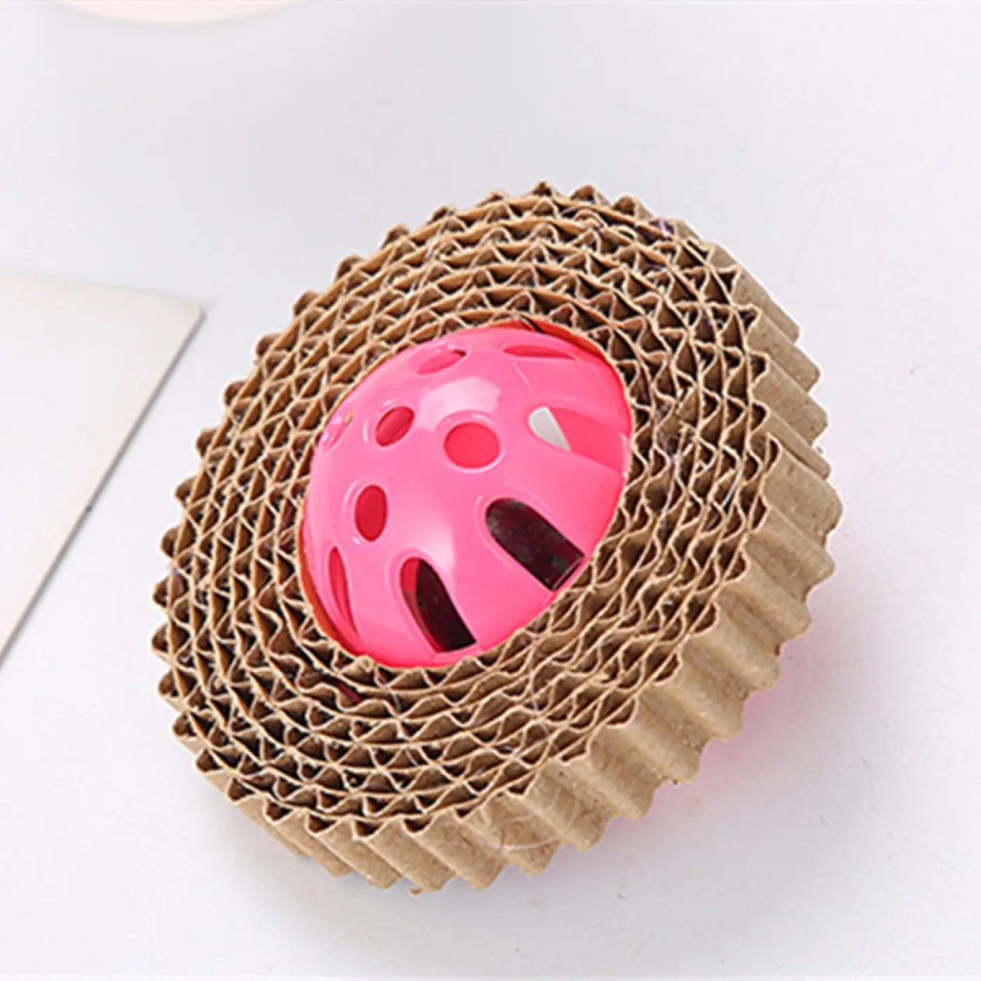 The Ball Depot cat toys: Corrugated Paper Cat Plastic Ball