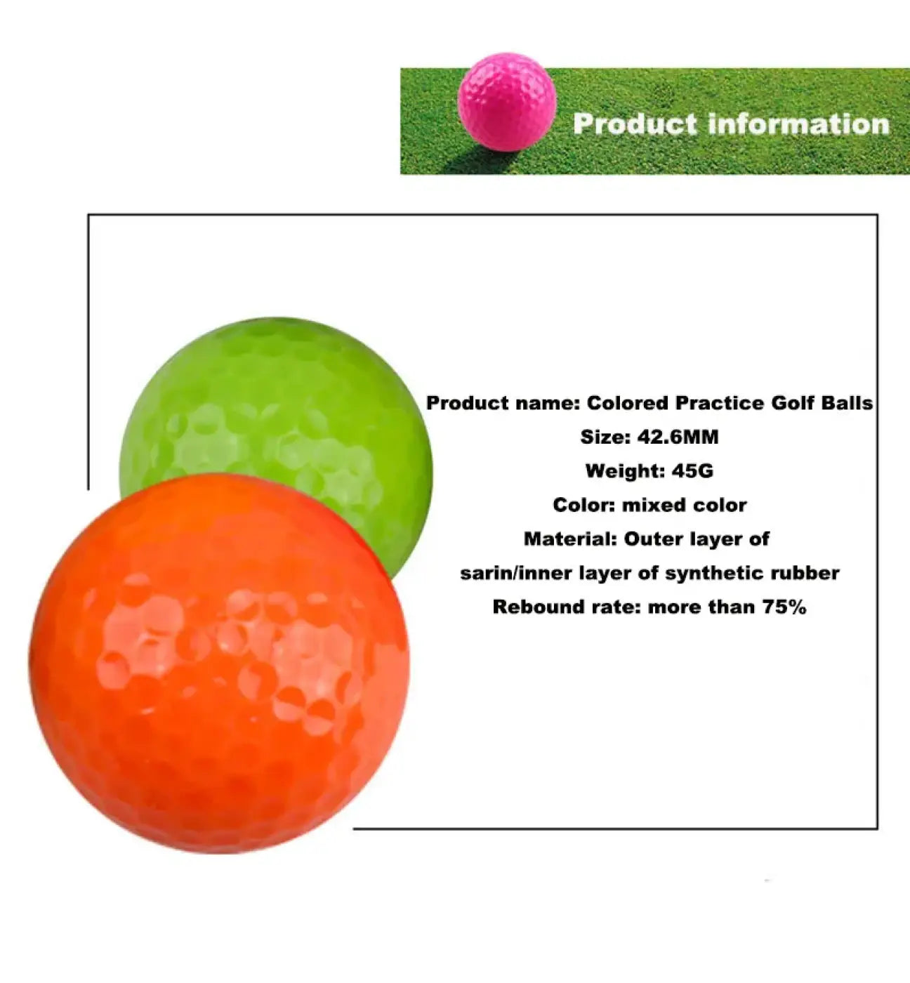 The Ball Depot golf ball: CRESTGOLF 6pcs/Pack Colorful Mini Golf Balls
