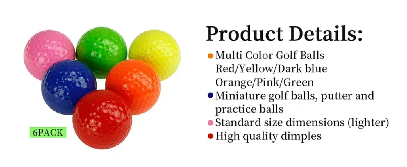 The Ball Depot golf ball: CRESTGOLF 6pcs/Pack Colorful Mini Golf Balls